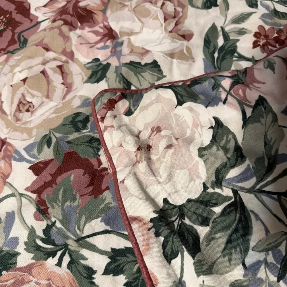 VTG Croscill Arbor Rose Euro Pillow Sham Floral Cottage French Country 80s 90s
